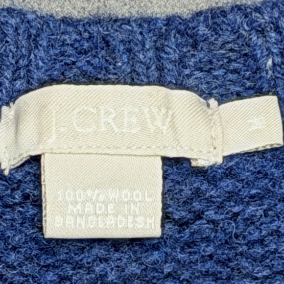 J.Crew Sweater Womens M Blue 100% Wool Crewneck Marled Knit Pullover Minimalist - Picture 3 of 6